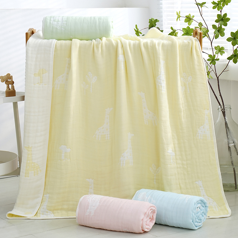 【小熊贝纳浴巾】110*110 六层新生儿柔软洗澡浴巾竹棉