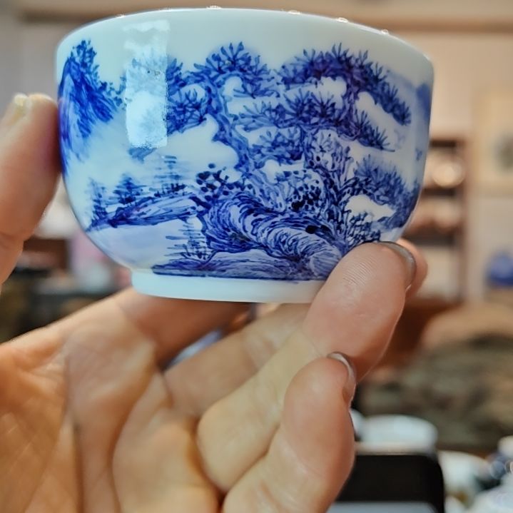 無*景德镇手工手绘山水主人杯