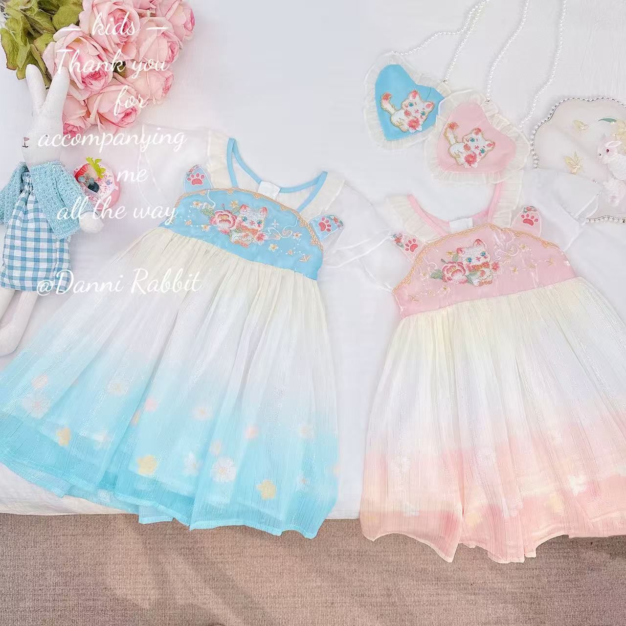 【Dannirabbit】*国潮古风+喵星神兽*女童汉服裙子X-7004