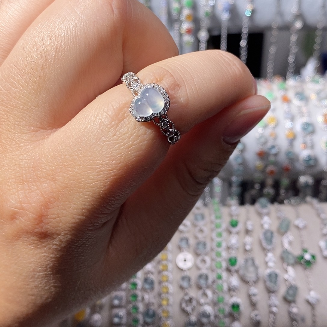 翡翠银S925镶嵌戒指