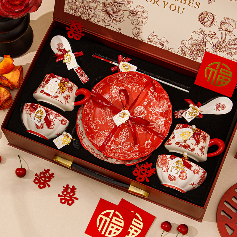 新婚礼物送新娘餐具套装碗筷礼盒订婚结婚礼物送闺蜜新居乔迁礼物