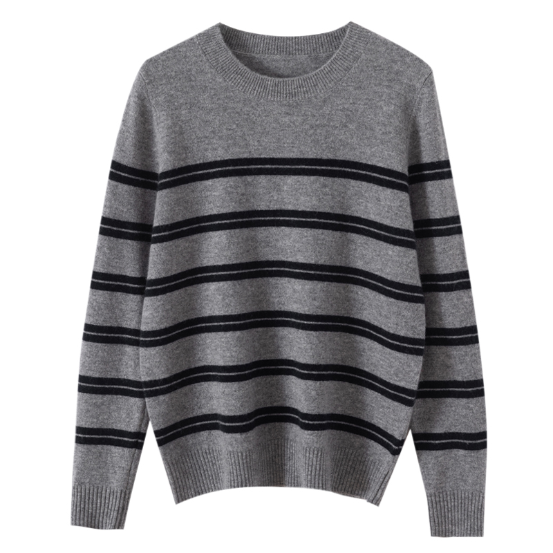 【100纯羊毛】小禾同款女条纹针织衫打底衫BMJ6029