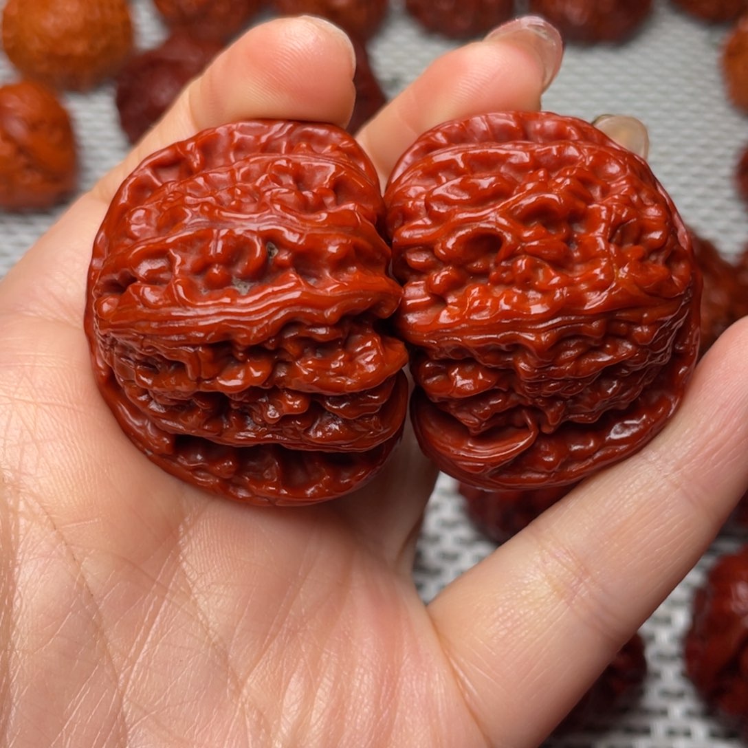 桃核吊坠文玩核桃 手把件 白狮子 44