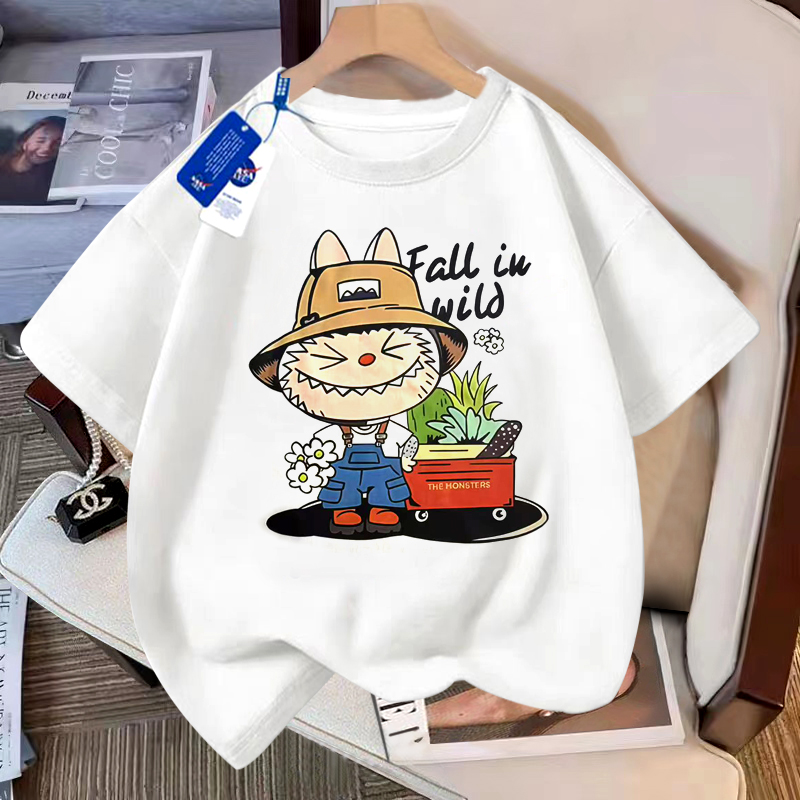 【现货】2025韩版~女童百搭夏季潮流卡通印花时髦短袖T恤10018