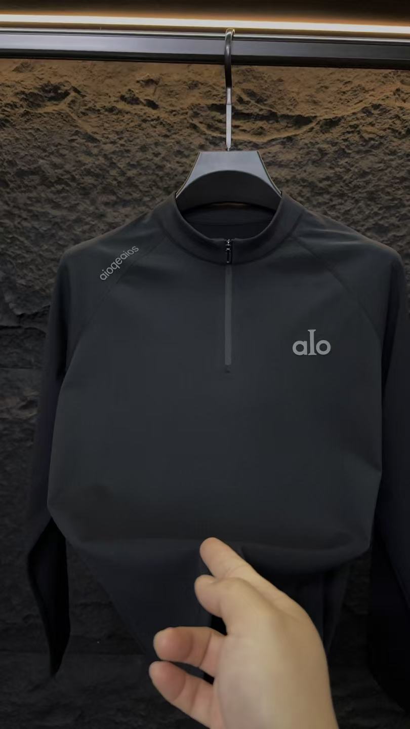 AIOQEAIOS X aio联名立领 秋冬季拉链款免烫T恤 男女同款休闲百搭
