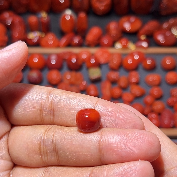 南红玛瑙未镶嵌配饰火焰纹10.5mm