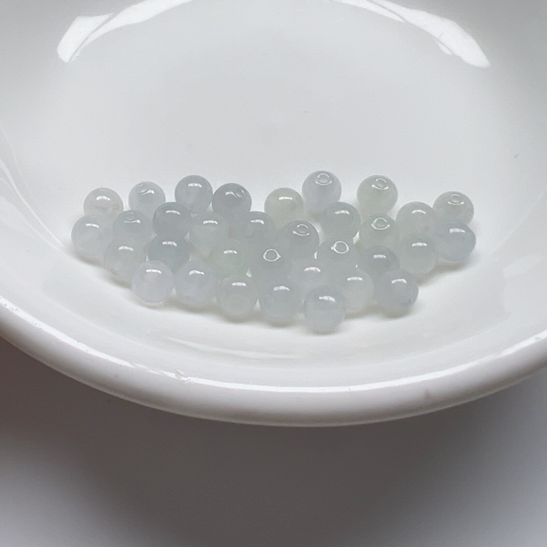 翡翠散珠逍*宇纯天然缅甸翡翠A货卡5，30颗分3单