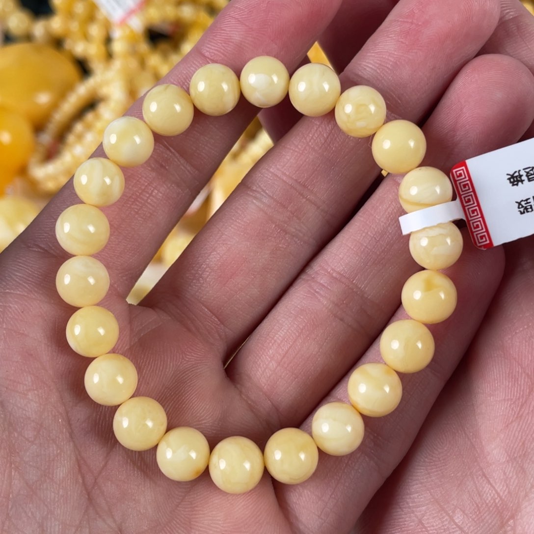 蜜蜡裸石未镶嵌单圈8+