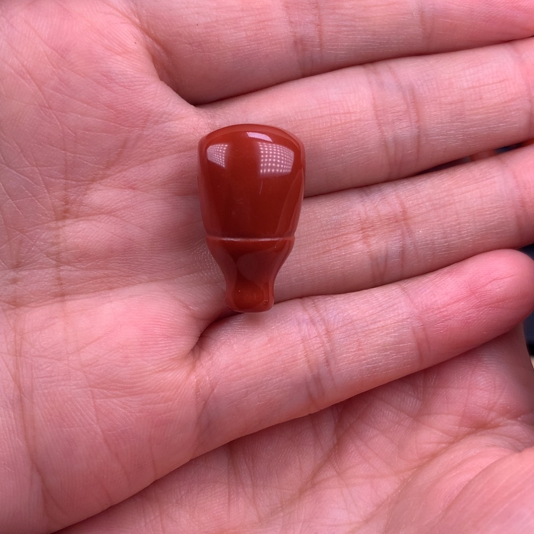 南红玛瑙奶嘴三通纯色13.3MM未镶嵌