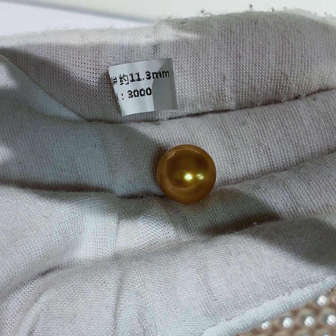未镶嵌裸珠海水珍珠11.3mm正圆无瑕