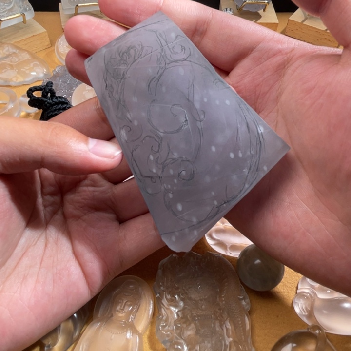 初***见定制石英质玉未镶嵌叶子