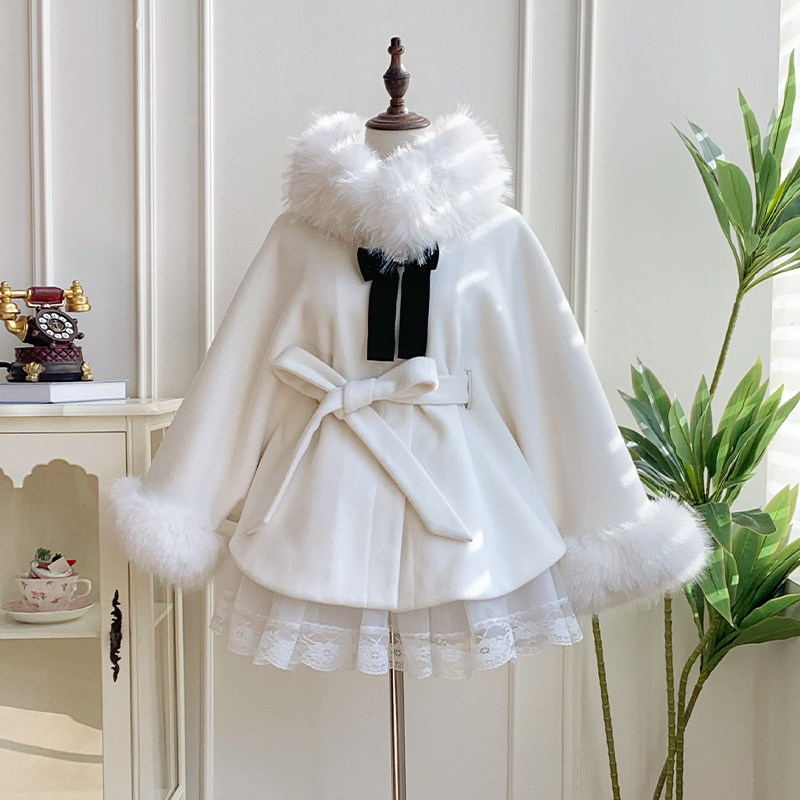 来信与诗·冬岛记忆｜WP原创副牌加绒加厚斗篷毛领可拆冬lo白色