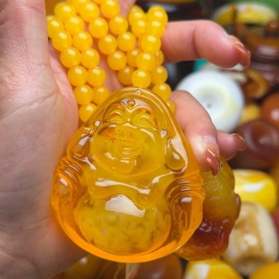 琥珀手串未镶嵌已*置蜜蜡