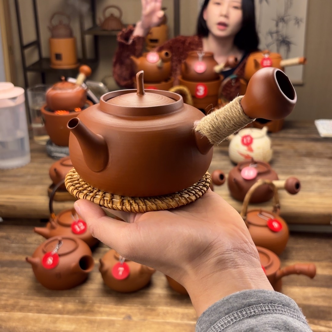 煮水煮茶甘甜 潮州砂佻壶 搭藤垫