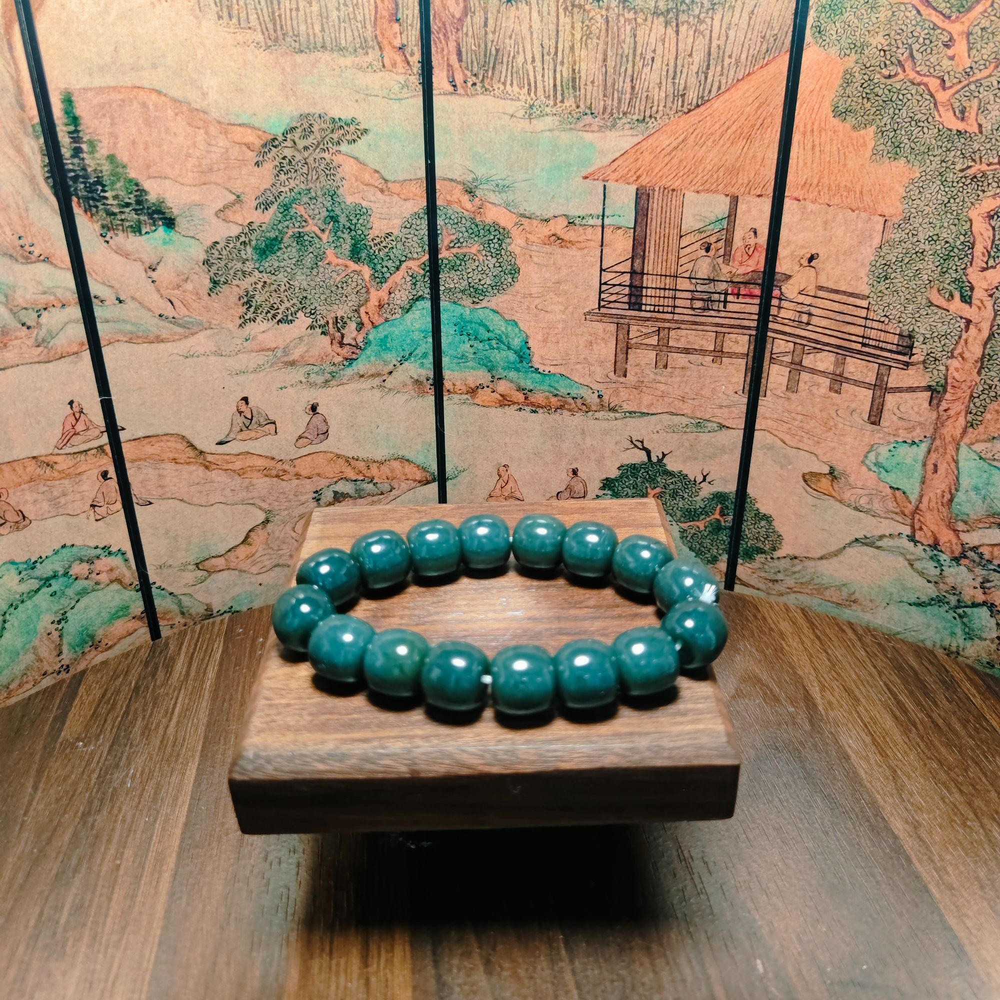 J和田玉桶珠手串（卡14）1209