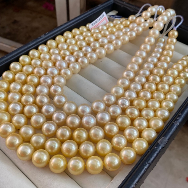 清货特价天然南洋金珠正圆有瑕强光南洋珍珠项链羽皇多样性发货一