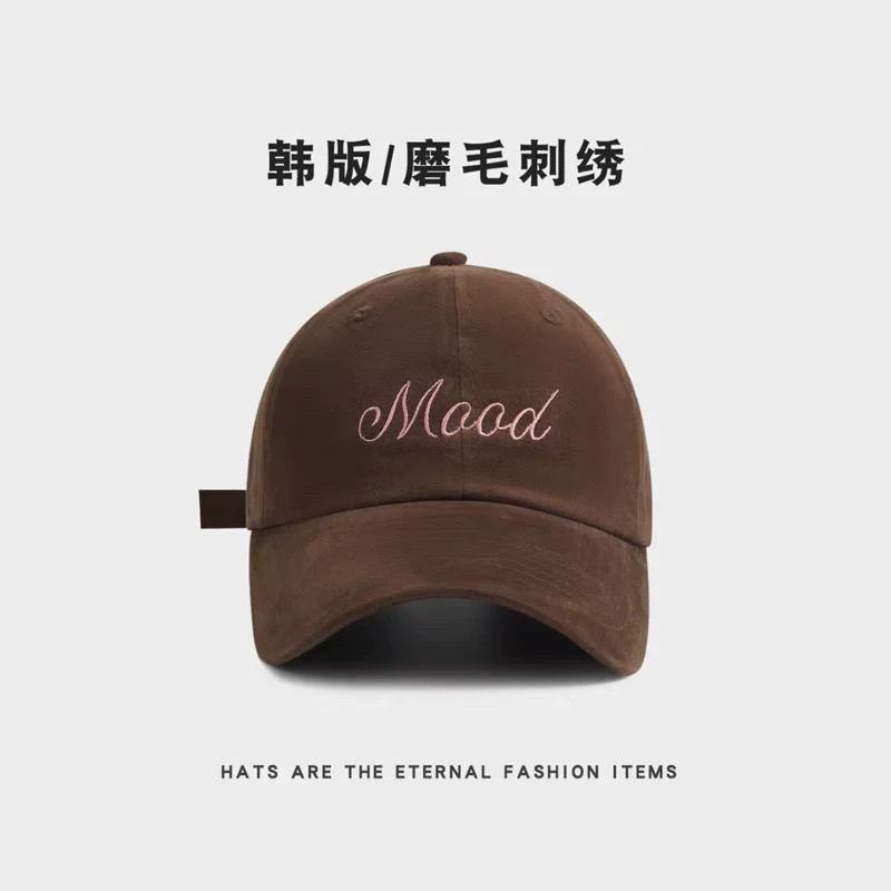 「Mood」磨毛韩系显白新款百搭棒球帽女秋冬软顶鸭舌帽复古百搭
