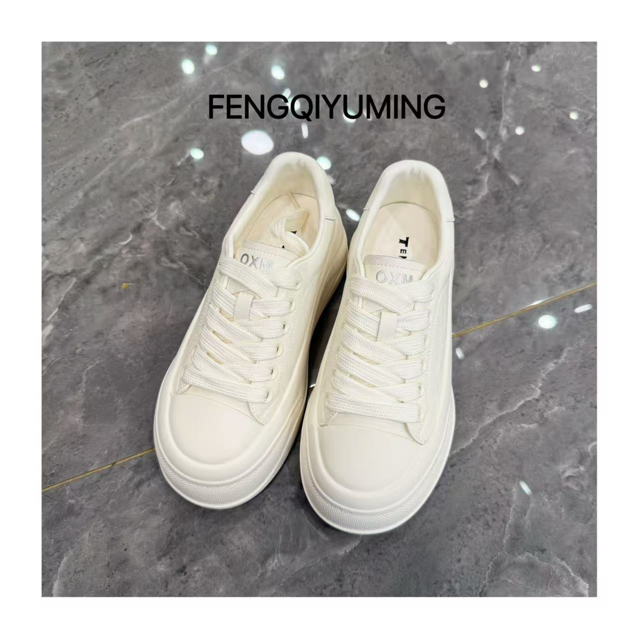 圆头运动单鞋低帮透气常规款系带板鞋时尚休闲鞋