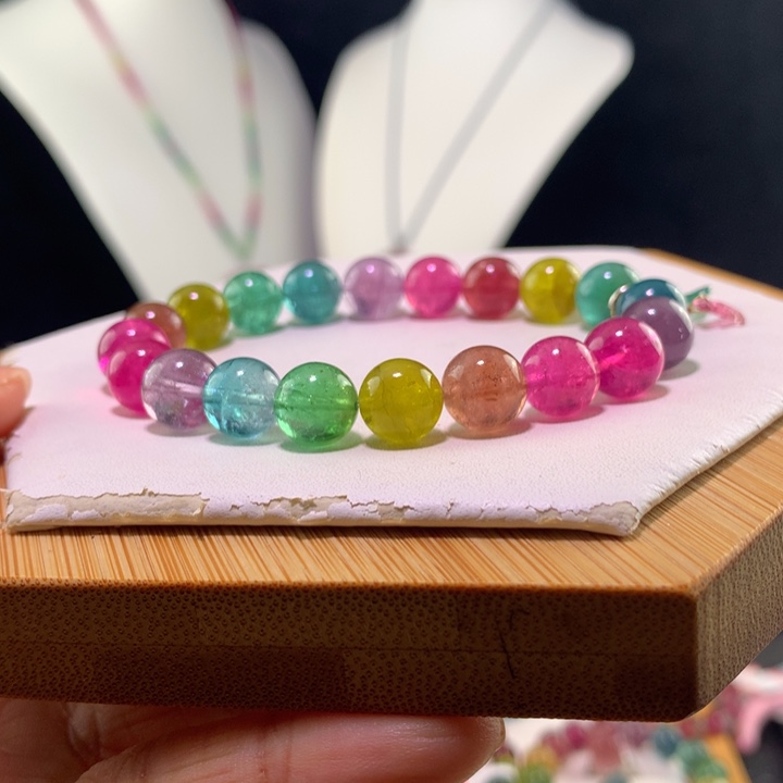 手链14K金镶嵌双色碧玺