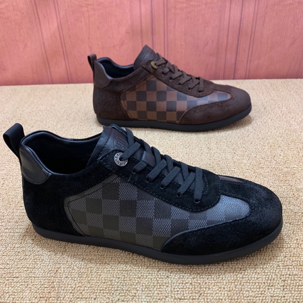 广州秋季新款纯皮配棋盘格男鞋！L25786-1(2)