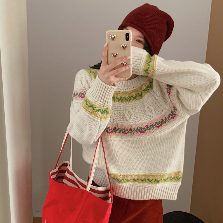 【周周家】955#圣诞气息韩系宽松慵懒毛衣