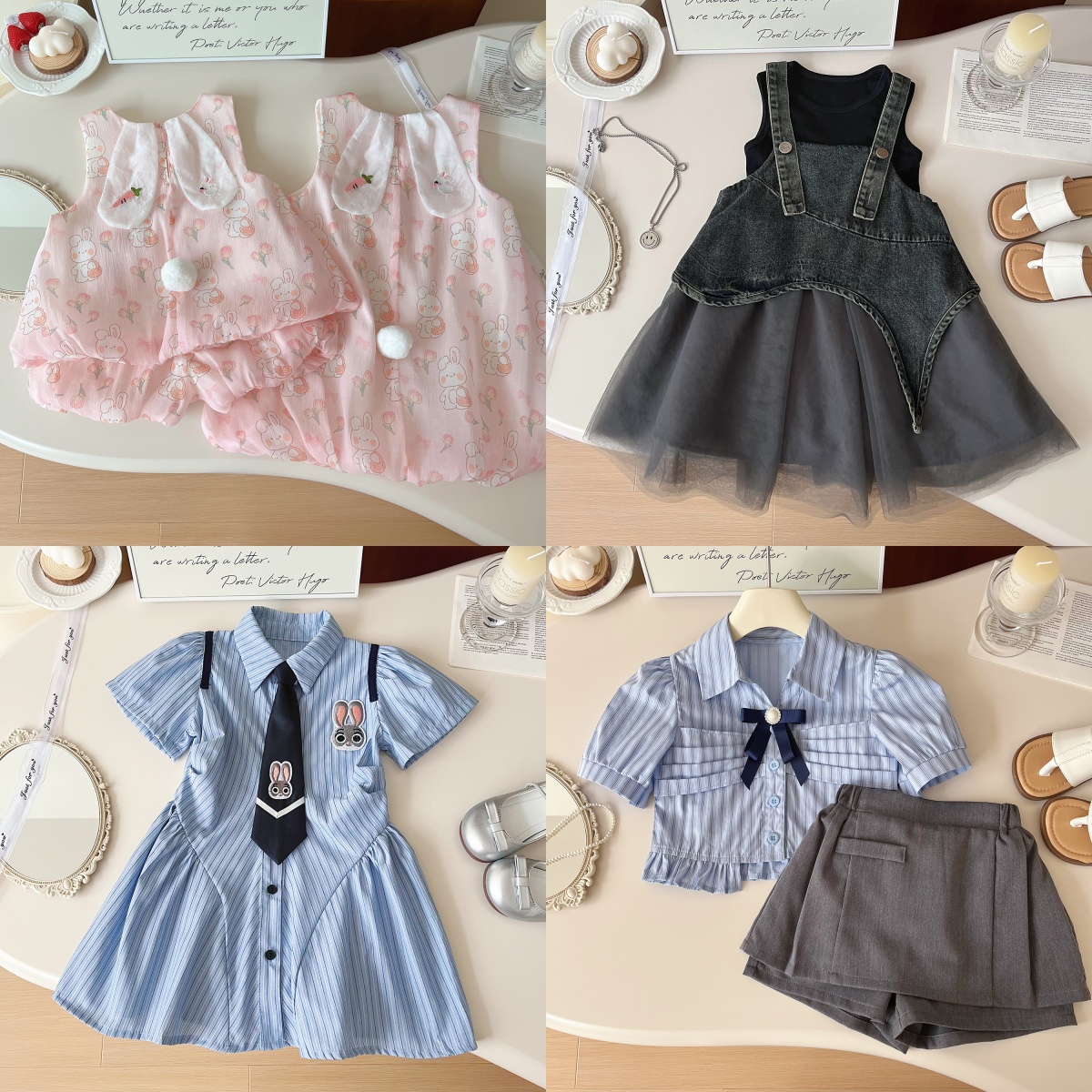 【101-150】儿童夏季洋气女孩百搭显瘦甜美韩版套装女宝女童