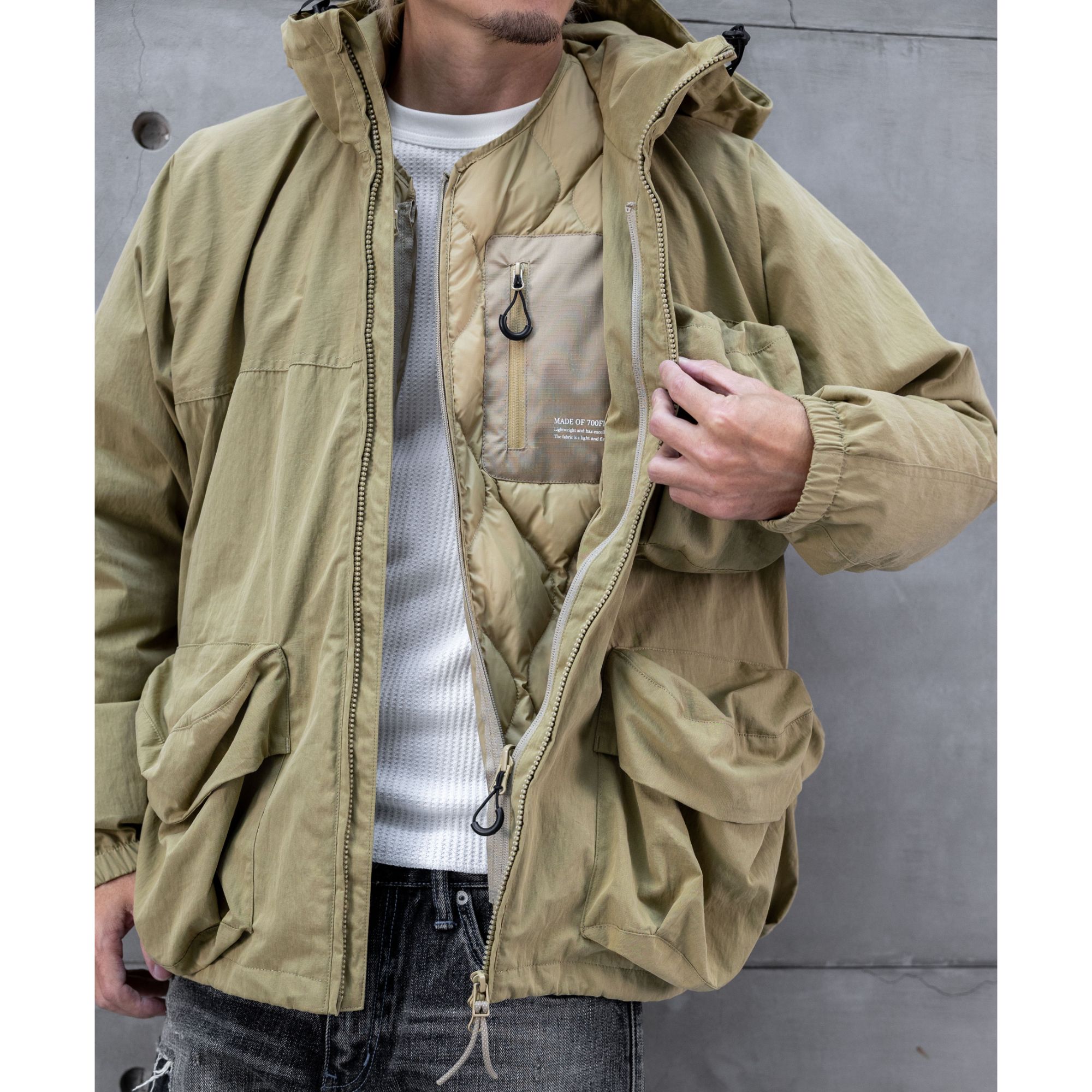 CURRAHEE男士户外机能休闲时尚蝙蝠袖连帽外套或无领羽绒服可配套