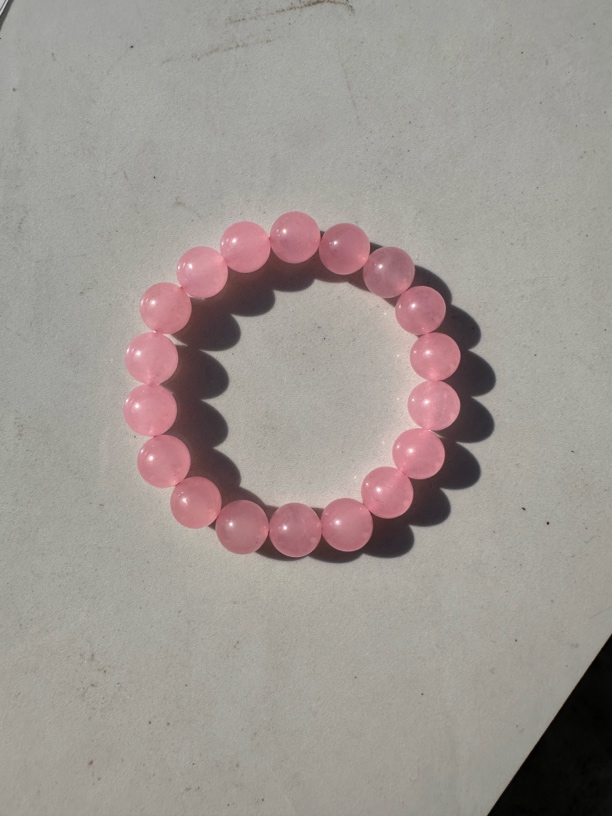 a012卡10mm粉色高冰单圈手串