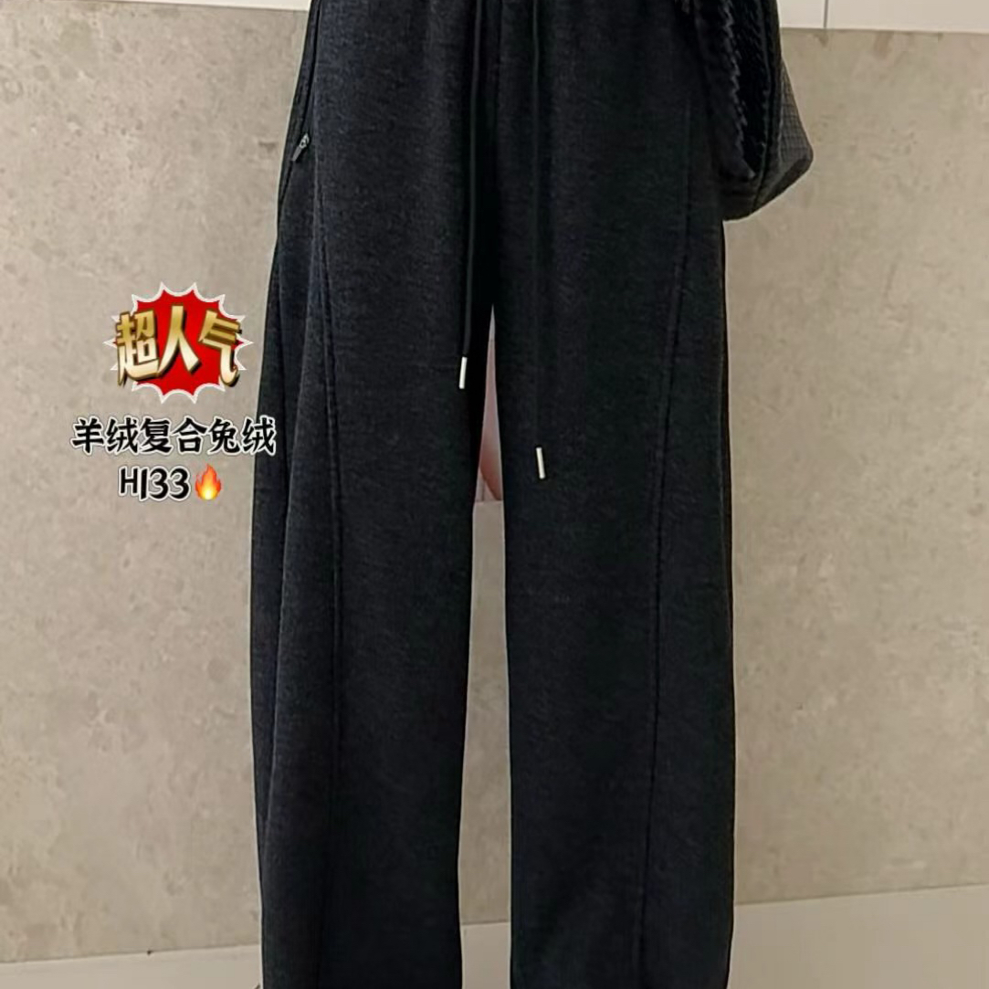 133-28长约100松紧腰舒适厚款百搭柔软弯刀裤
