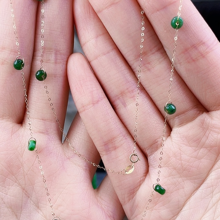 翡翠颈饰18K金镶嵌饰品