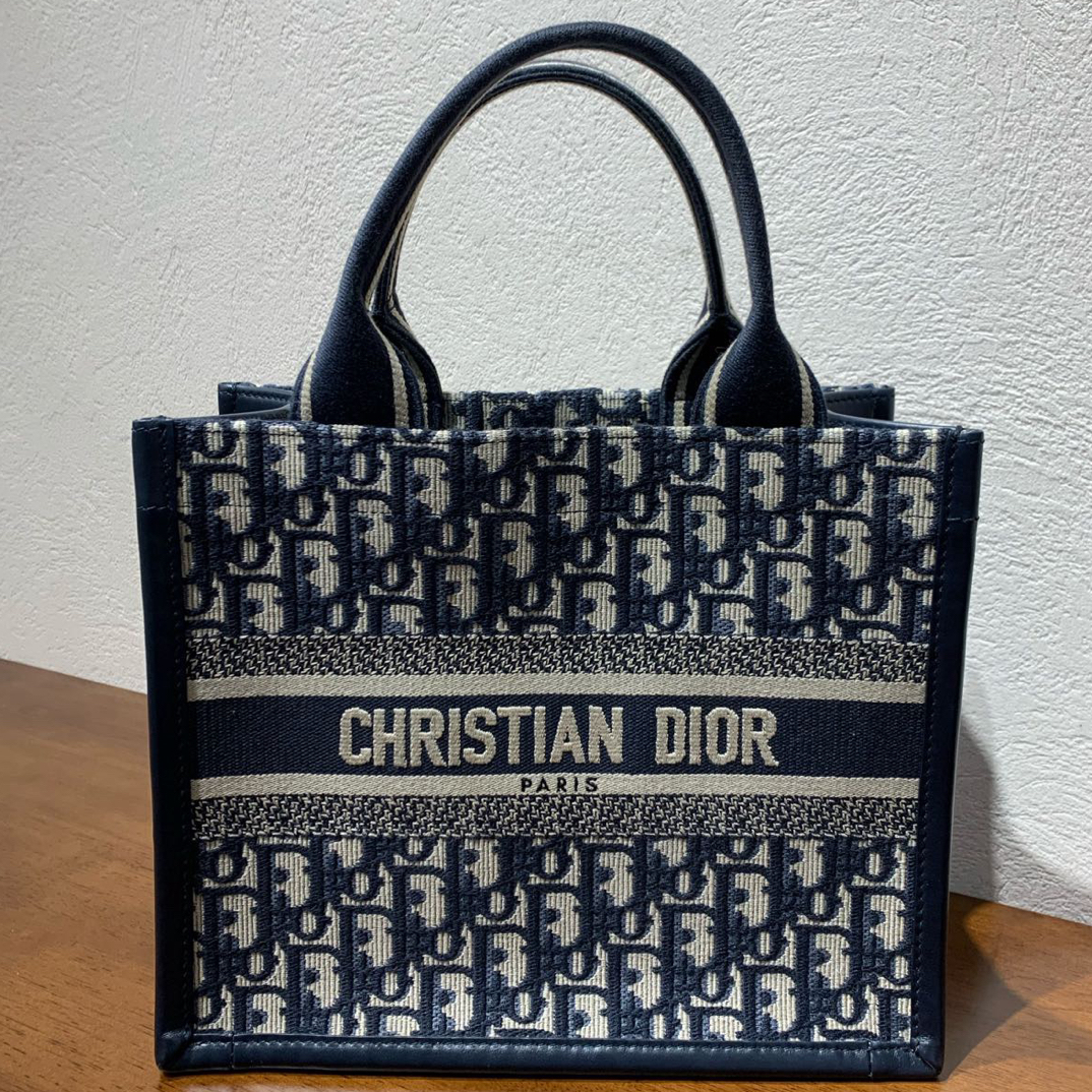 99新 DIOR/迪奥 老花拼皮Book Tote托特小号 