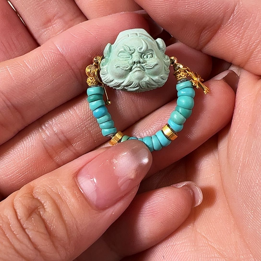 绿松石戒指18K金镶嵌戒指