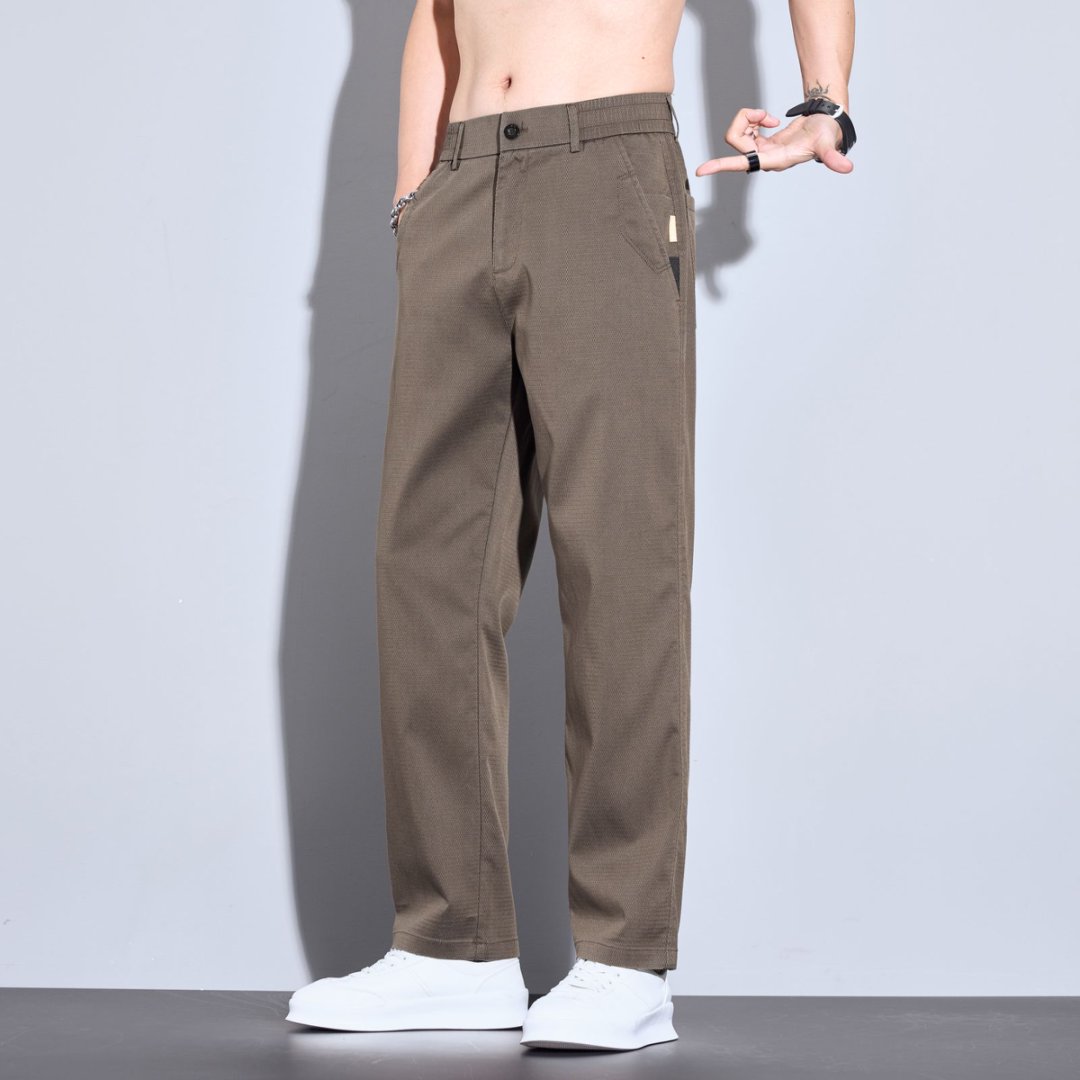 2025夏秋季新款男士轻商务休闲裤直筒版型简约百搭宽松时尚薄款