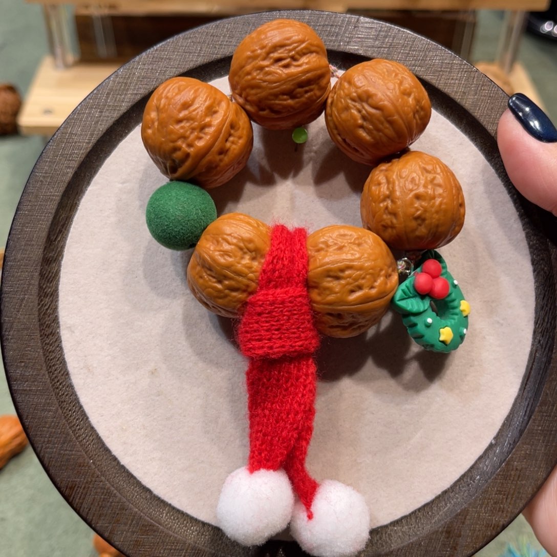 把件文玩核桃龙珠圣诞设计款