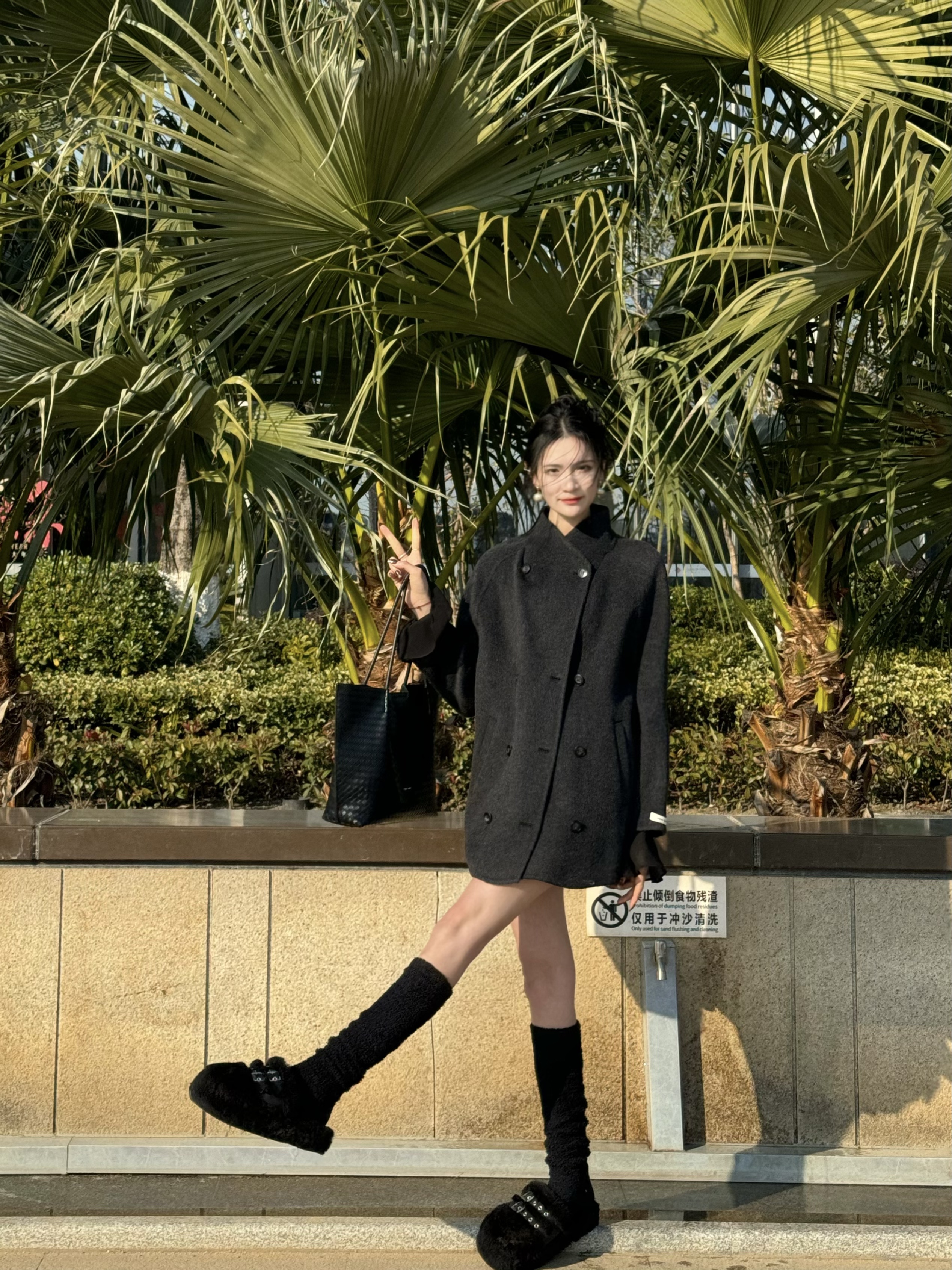 天天专属｜双排扣100羊毛大衣女春秋设计款中长款大衣