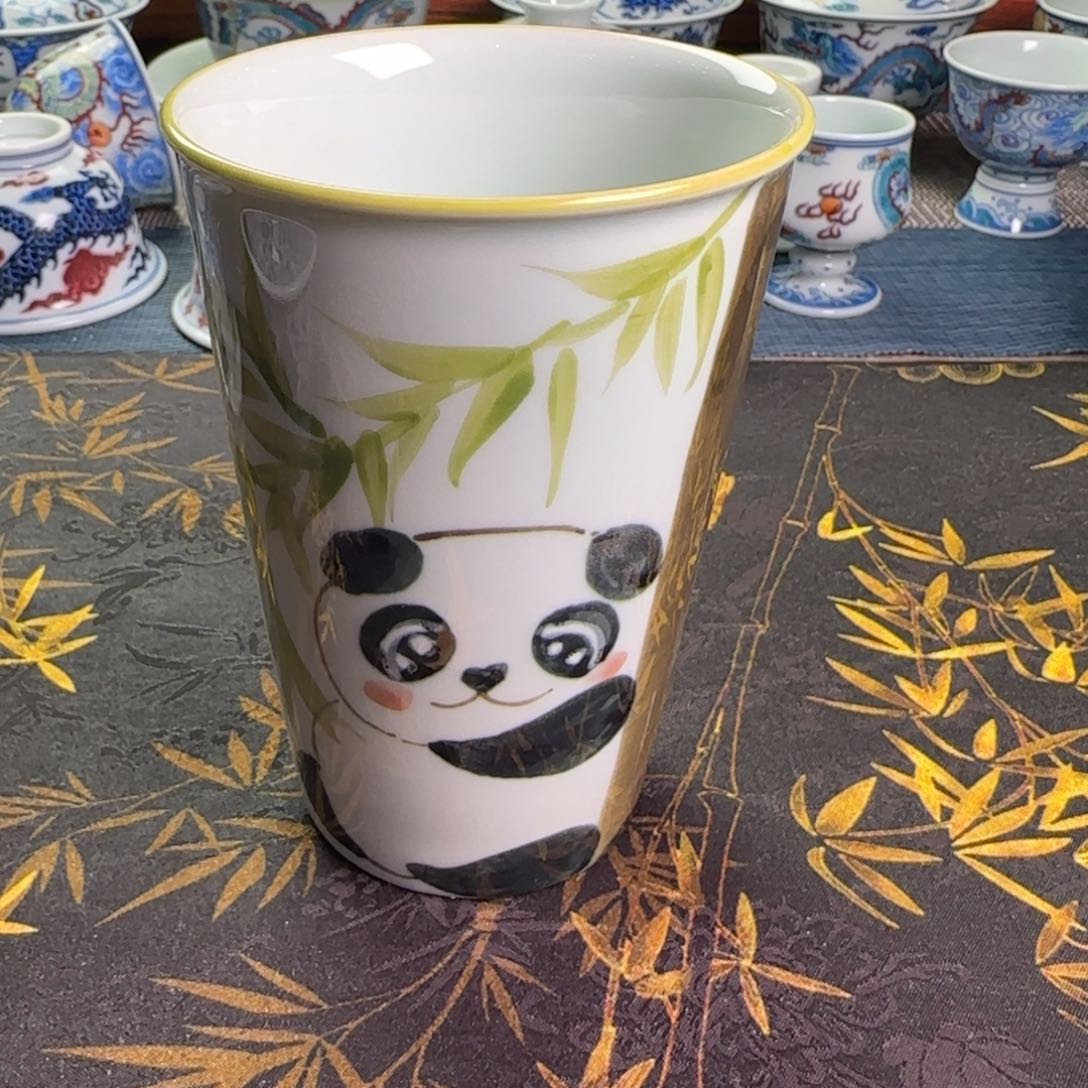 瓷片熊猫可乐杯一件一件