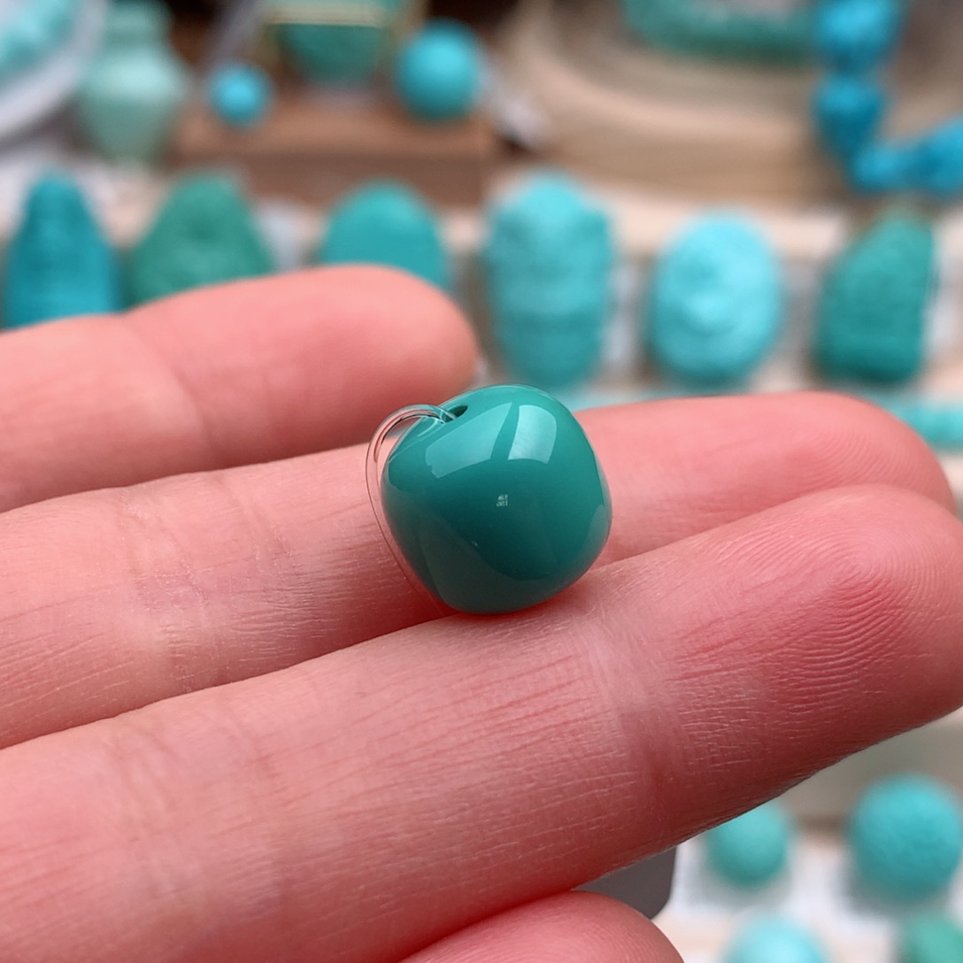 绿松石珠宝奇石未镶嵌10.8mm