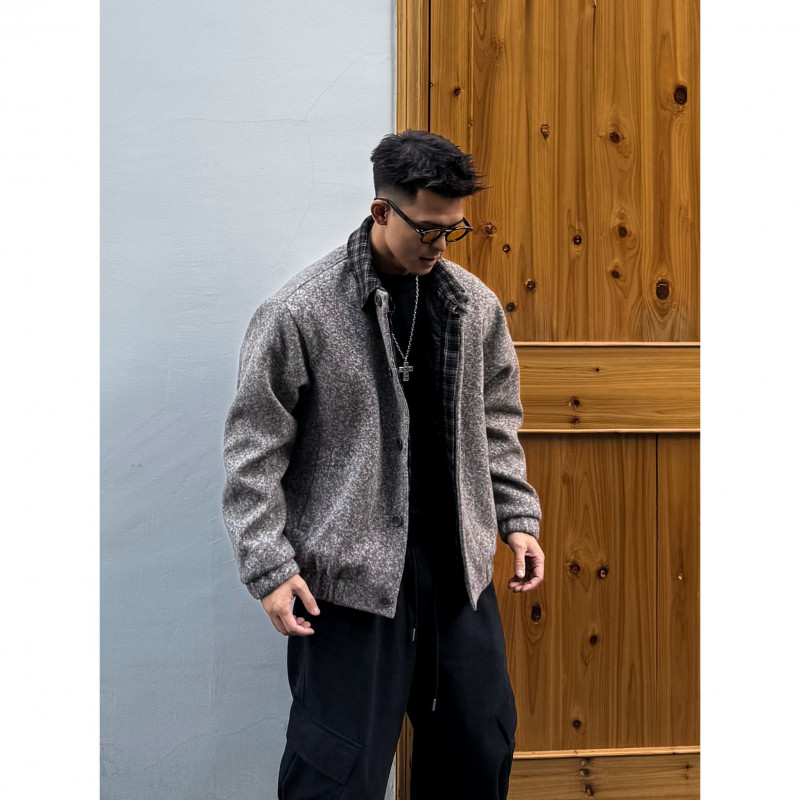 【Mark马克】90白鸭绒冬季绵羊毛毛妮外套羽绒服假两件翻领磨毛男士