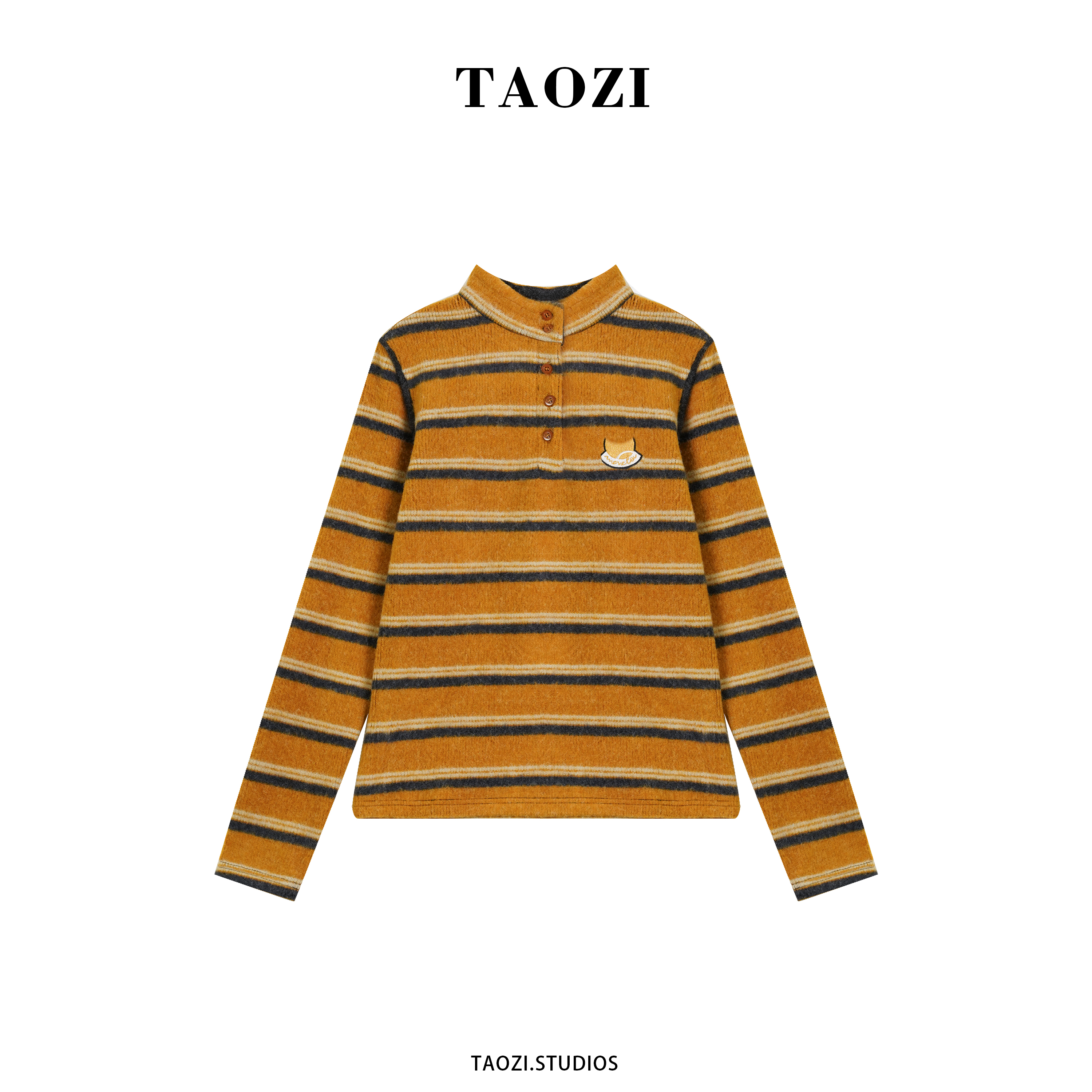 【纹纹】2025秋冬新款百搭加绒加厚长袖上衣TZD405