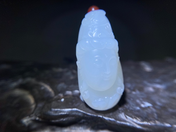 观音菩萨】新疆和田玉，玉质细腻纯净气质白色雕刻精雕