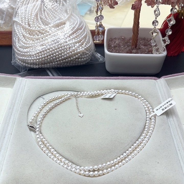 珍珠项链银S925镶嵌淡水珍珠7