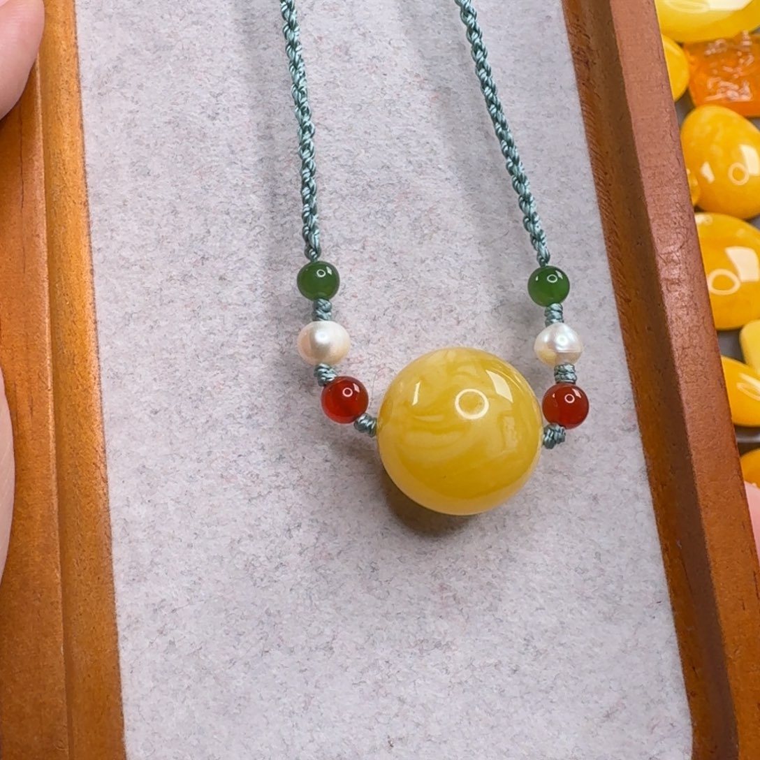 蜜蜡毛衣链未镶嵌