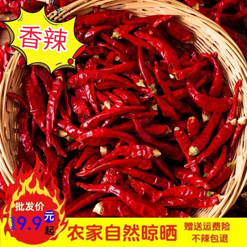 自然农家晾晒干辣椒 农家自种红辣椒香辣小米辣朝天椒