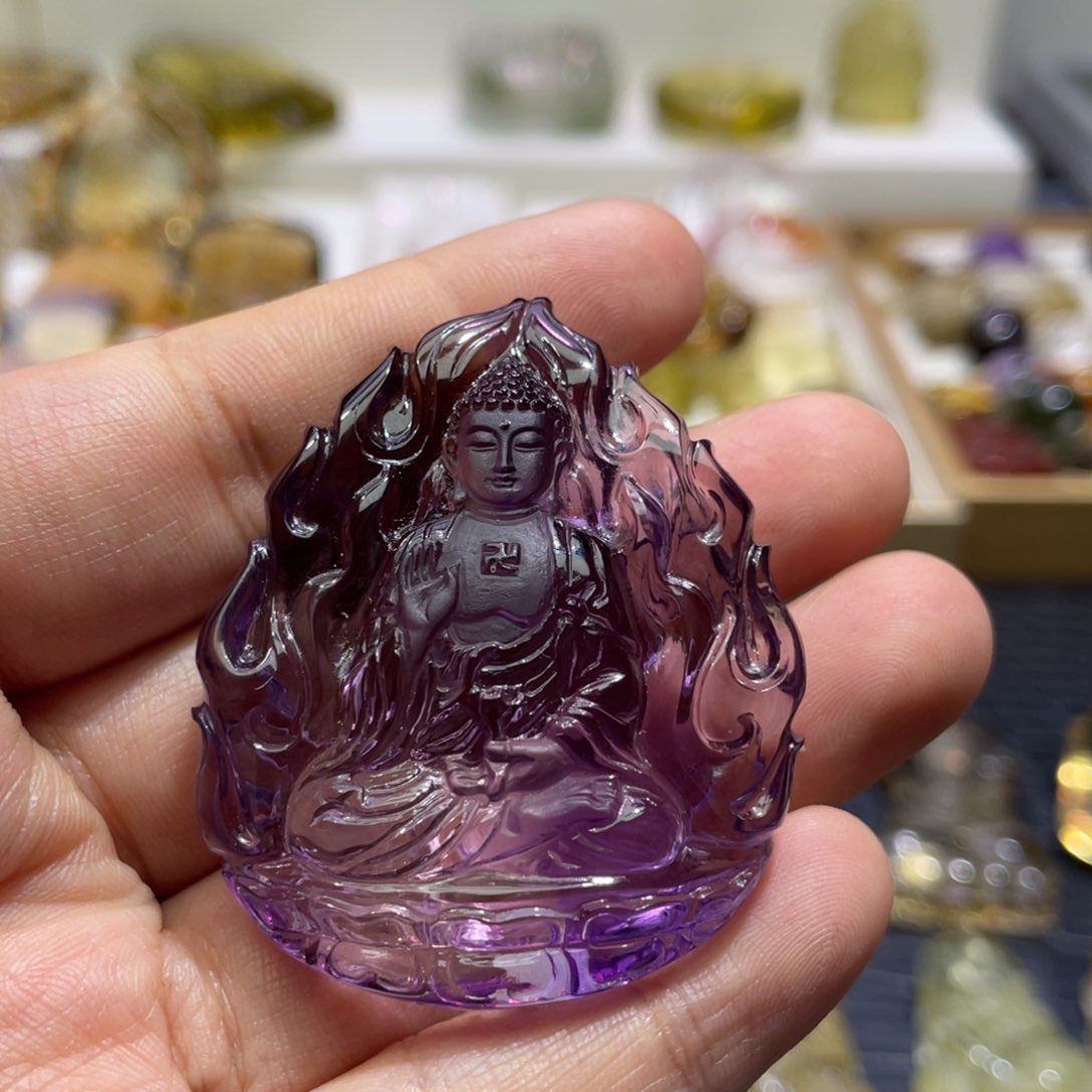 水晶颈饰未镶嵌八**金定制