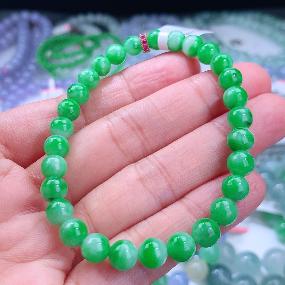翡翠手链未镶嵌卡6.5mm