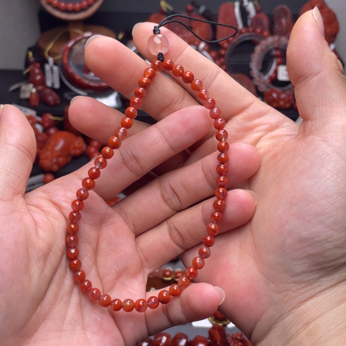 【闪购商品】未镶嵌5mm手机链南红玛瑙云****帽