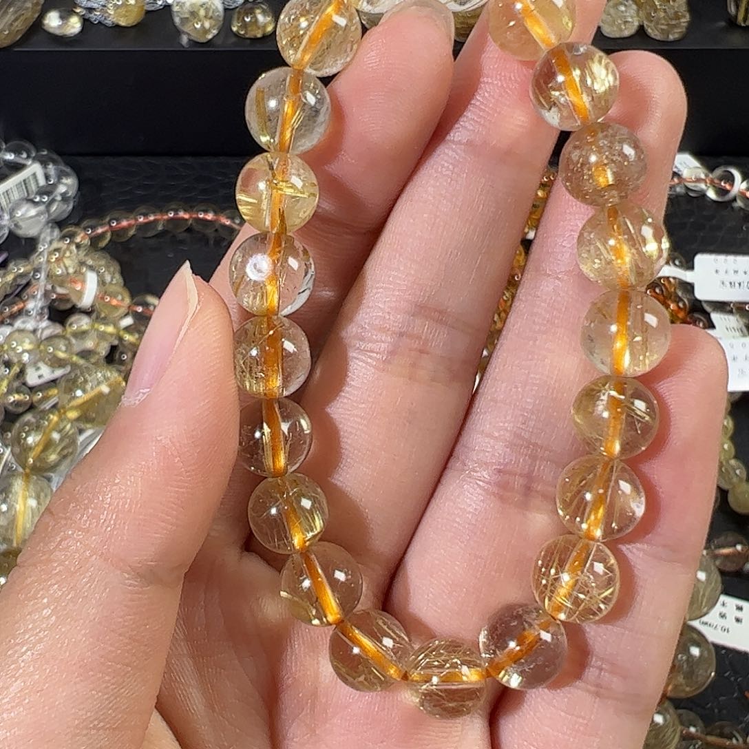 发晶手链未镶嵌天然金发晶