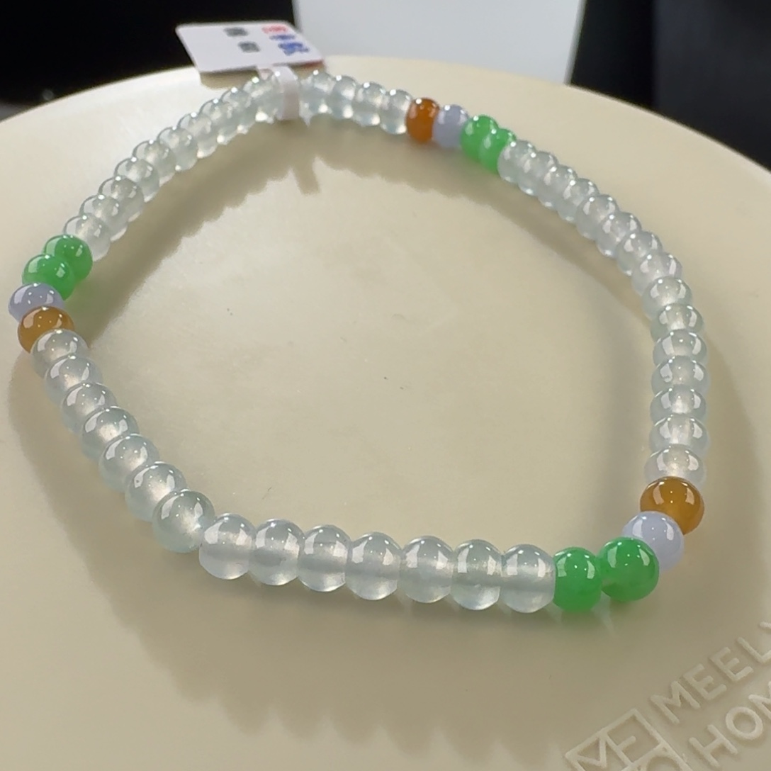 翡翠手链未镶嵌多宝算盘单圈