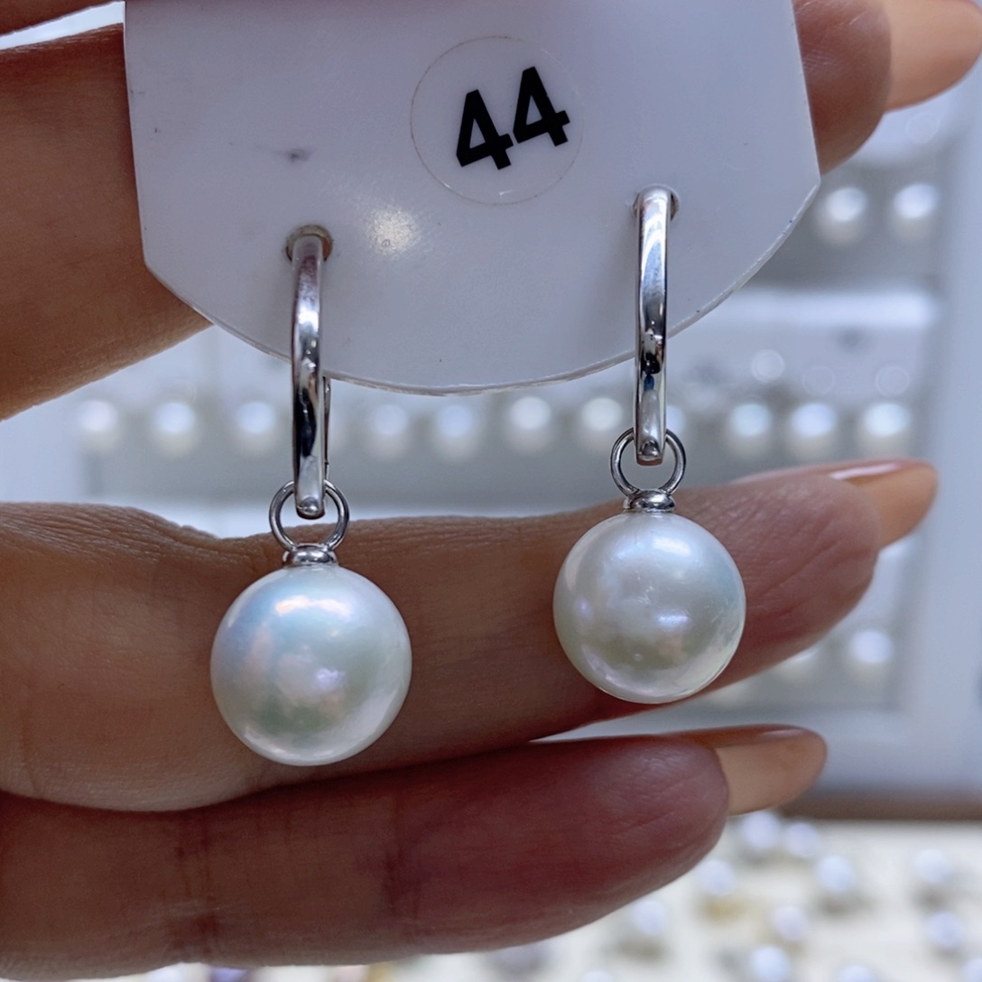 淡水珍珠耳饰银S925镶嵌