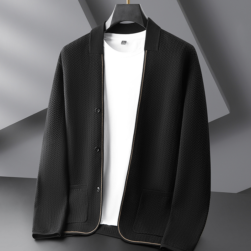 【艺禾轻奢大码】春秋上新大码男士加大加肥针织时尚休闲开衫7169